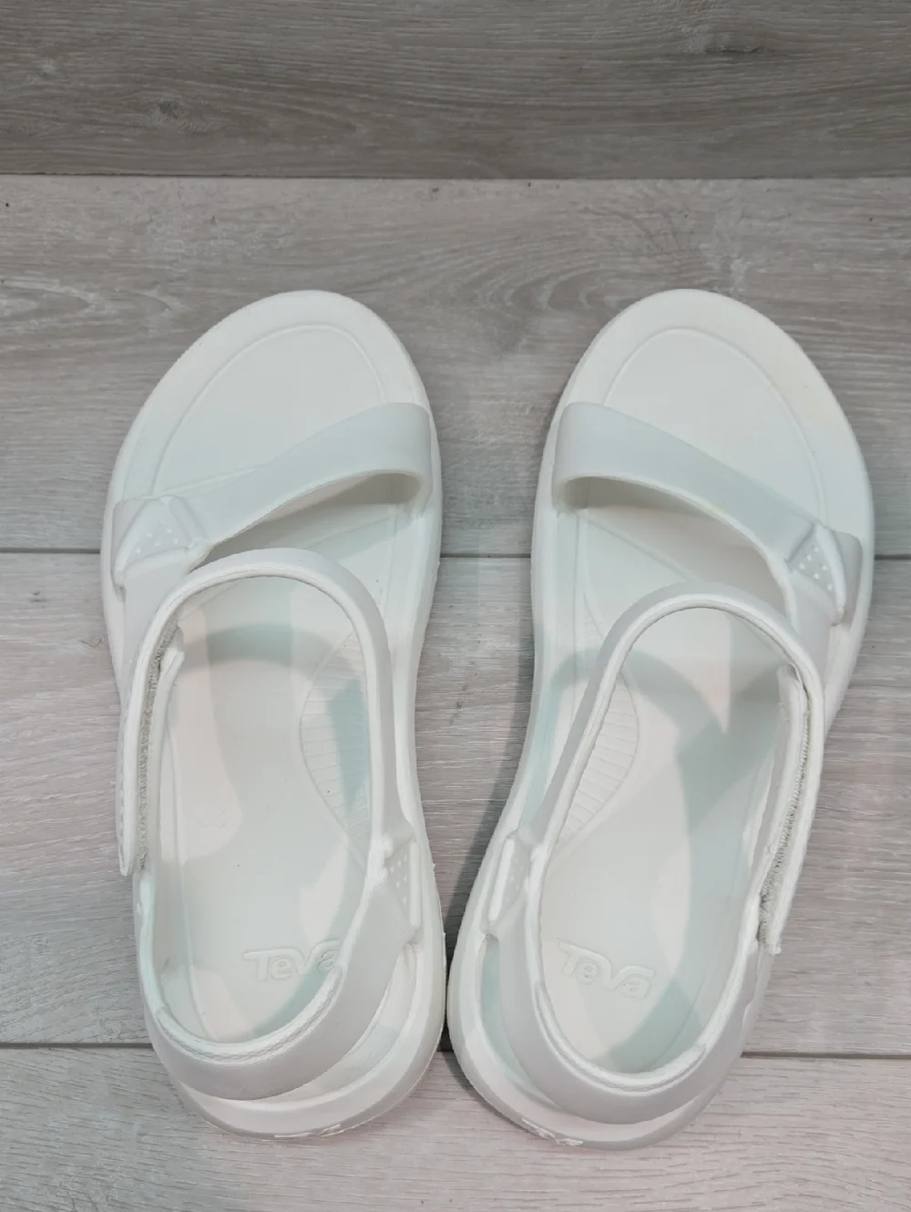 Teva White Women's Sport Sandals with Adjustable Straps Rubber Sz 11